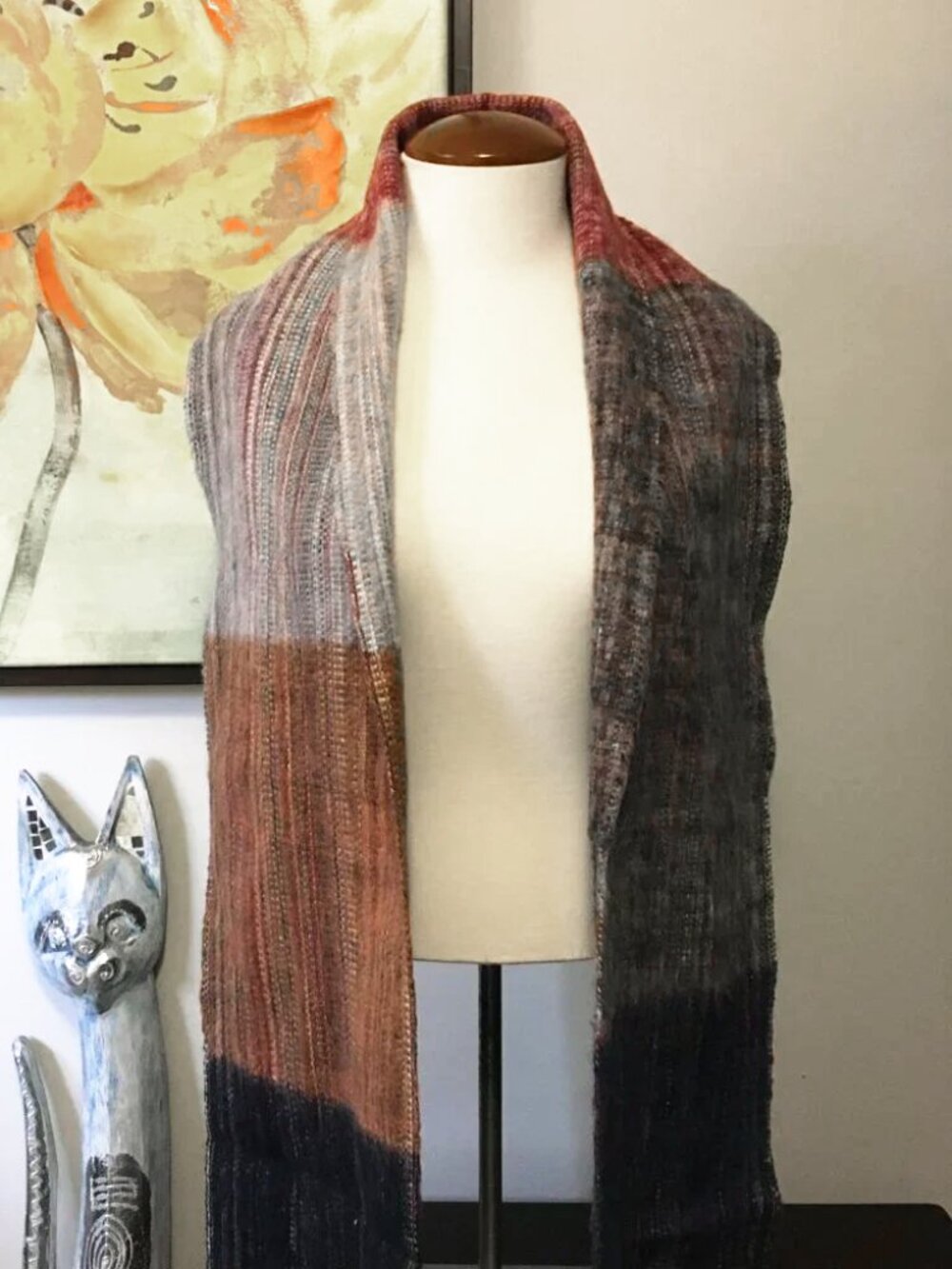 Cozy Tresart Cache Alpaca Wool Multicolour Striped Tasseled Scarf
